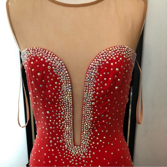 Jovani Red Crystal Gown - Picture 4 of 9